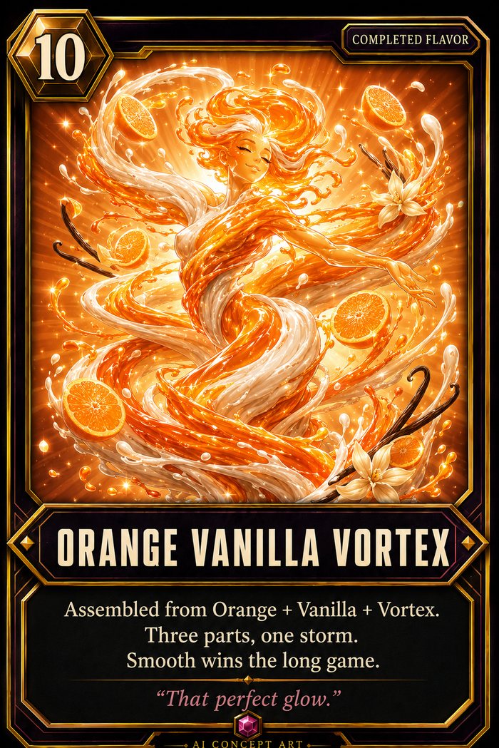Orange Vanilla Vortex, completed flavor